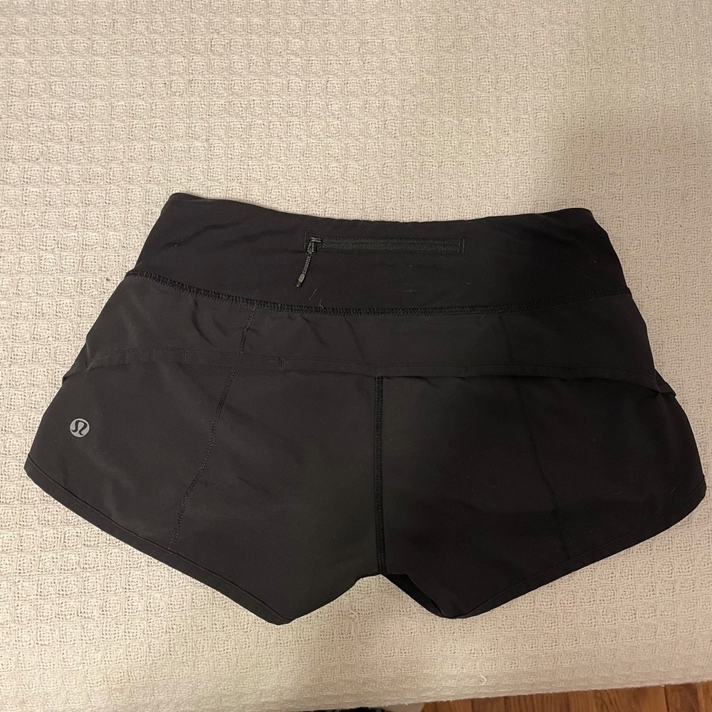 black lululemon speed up shorts